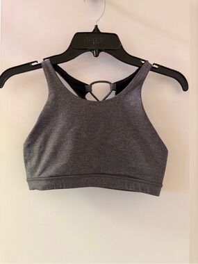 lululemon athletica Charcoal High-Neck Sports Bra with Strappy Back
